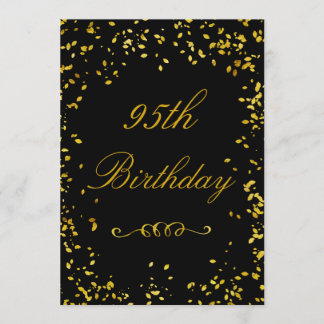95. Geburtstag Glamour Gold Confetti Einladung