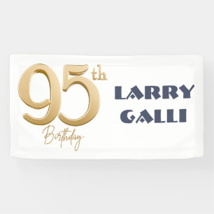 95. Geburtstag Gold Navy Blue Individuelle Name Banner