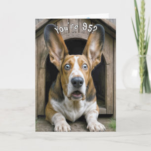 95. Geburtstag Humor mit Basset Hound Karte