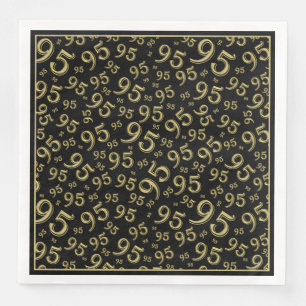 95. Geburtstag Party Nummer Muster Schwarz/Gold Serviette