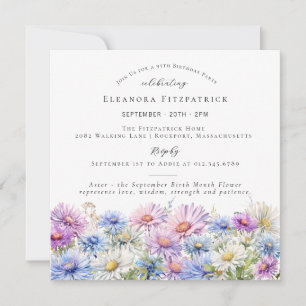 95. Geburtstag September Geburtsmonat Blume Platz Einladung
