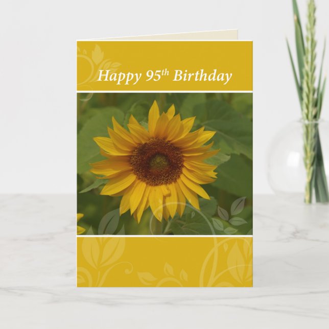 95. Geburtstag Sonnenblume Karte (Vorderseite)