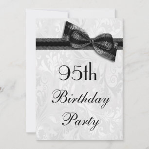 95. Geburtstags-Party-Damast und Imitat-Bogen Einladung