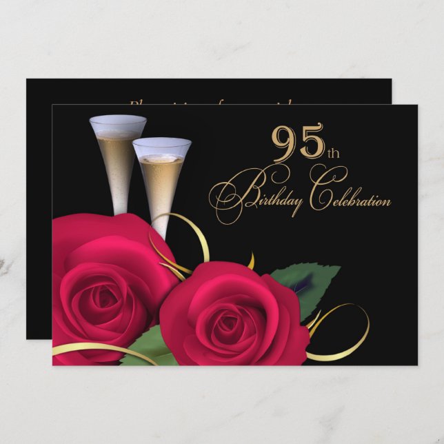 95. Geburtstagsfeier Custom Invitations Einladung (Vorne/Hinten)