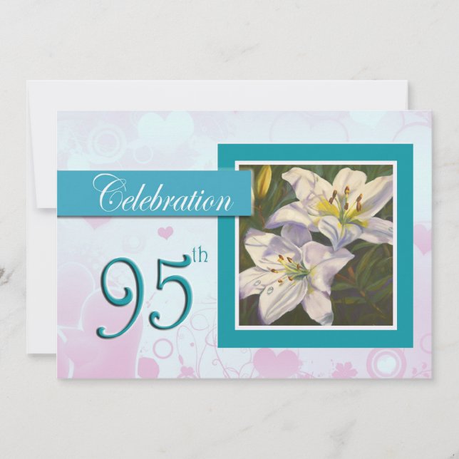 95. Geburtstagsfeier Party Einladung - Lily (Vorderseite)
