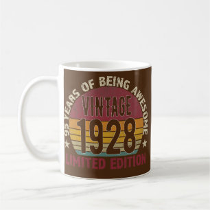 95. Geburtstagsgeschenk Männer Vintage 1928 95 Jah Kaffeetasse