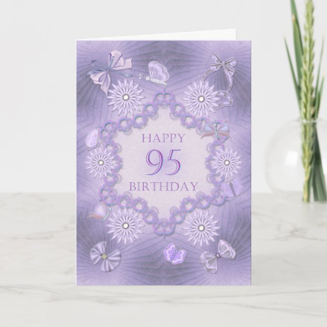 95. Geburtstagskarte mit Lavendel-Blumen Karte (Vorderseite)