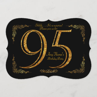 95. Geburtstagsparty 95., Gatsby, Black & Gold Einladung