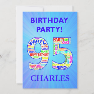 95. Geburtstagsparty Einladung einen Namen hinzufü