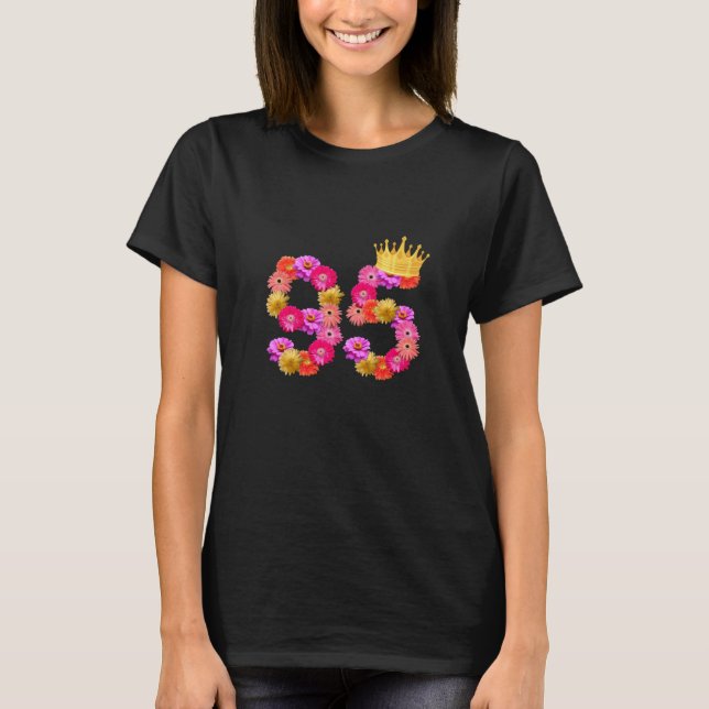 95 Jahre alte Blume krönen ihre 95. Geburtstag T-Shirt (Vorderseite)