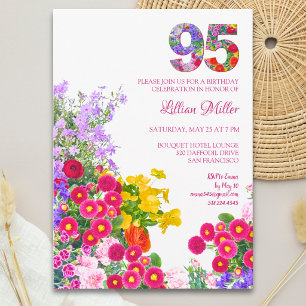 95 Jahre Elegant Garden Floral – 95. Geburtstag Einladung