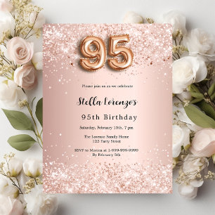 95. Rose Gold pink Einladungspostkarte