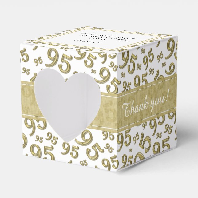 95. Vielen Dank für Ihr Geburtsdatum Gold/White Nu Geschenkschachtel (Vorderseite)