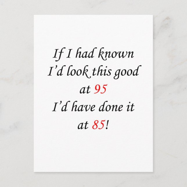 95 Wenn ich es gewusst hätte Postkarte (Vorderseite)