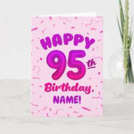95th Balloon Number Custom Name Birthday Card Karte