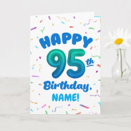 95th Balloon Number Custom Name Birthday Card Karte