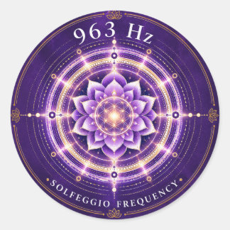 963 Hz Solfeggio-Frequenz-Aufkleber Runder Aufkleber