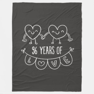 964. Jubiläum Geschenk Chalk Herzen Fleecedecke