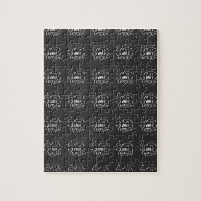 964. Jubiläum Geschenk Chalk Herzen Puzzle (Vertikal)