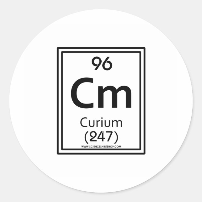 96 Curium Runder Aufkleber (Vorderseite)