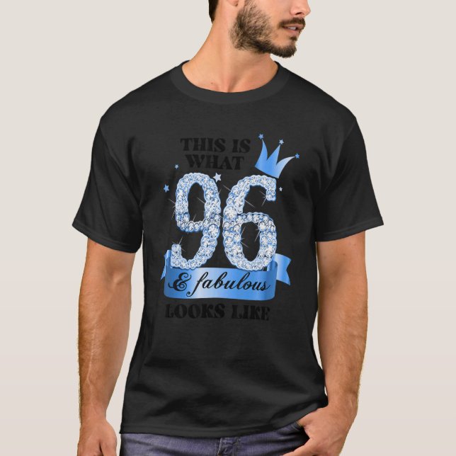 96 & Fabulous I Blue White Party Gruppe Candid Fot T-Shirt (Vorderseite)