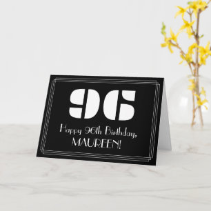 96. Geburtstag: Art Deco inspirierter Look "96" & Karte