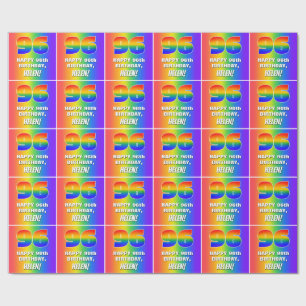 96. Geburtstag: Farbenfroh, Fun Rainbow Pattern #  Geschenkpapier