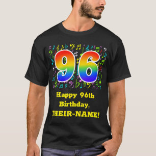 96. Geburtstag: Farbige Musiksymbole, Regenbogen 9 T-Shirt