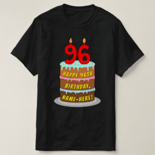 96. Geburtstag — Fun Cake & Candles, w/Individuell T-Shirt