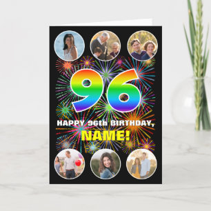 96. Geburtstag: Fun Rainbow #, Individuelle Name & Karte