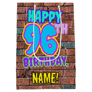 96. Geburtstag: Lustiges, städtisches Graffiti-ins Mittlere Geschenktüte