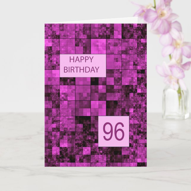 96. Geburtstag Pink-Pattern-Karte Karte (Orchidee)