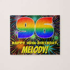 96. Geburtstag: Spaß, bunte feierliche Feuerwerke Puzzle