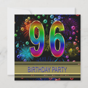 96. Geburtstagsparty Einladung mit Blasen