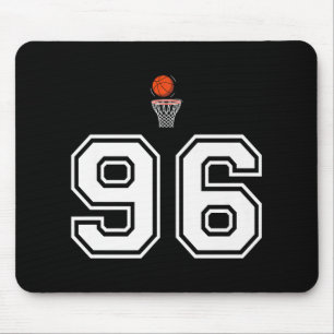 96 Number Basketball Style Vintage Weiß Premium Mousepad