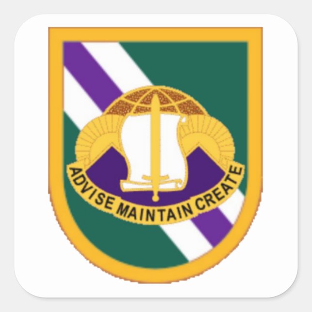 96. ZIVILE ANGELEGENHEITEN BATTALION FLASH/DUI STI QUADRATISCHER AUFKLEBER (Vorderseite)