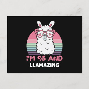 96th Birthday Llamazing Llama 96 Year Old Birthday Postkarte