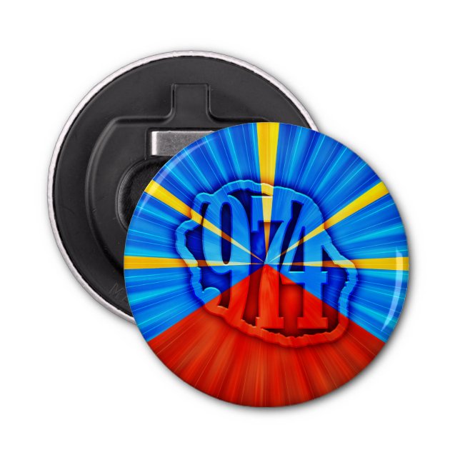 974 Insel (Réunion) - Flagge Flaschenöffner (Vorderseite)