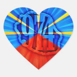 974 Insel (Réunion) - Flagge Herz-Aufkleber