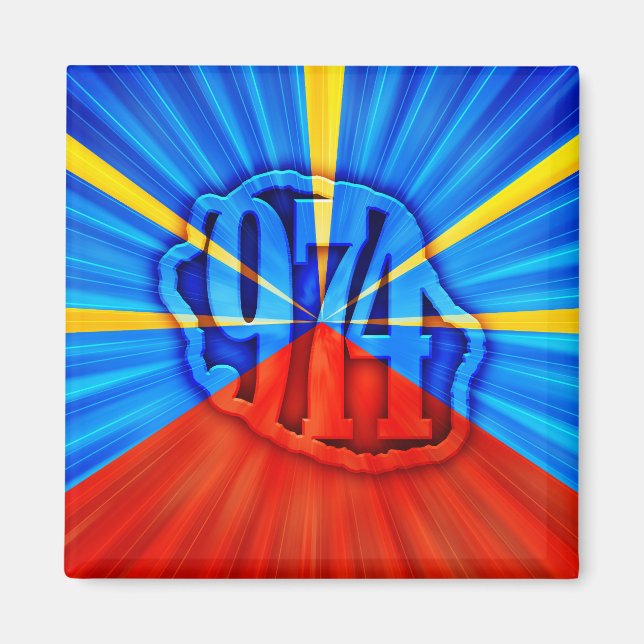 974 Insel (Réunion) - Flagge Magnet (Vorne)