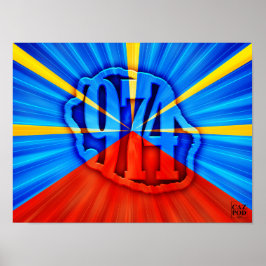 974 Insel (Réunion) - Flagge Poster