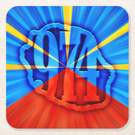 974 Insel (Réunion) - Flagge Rechteckiger Pappuntersetzer