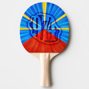974 Insel (Réunion) - Flagge Tischtennis Schläger