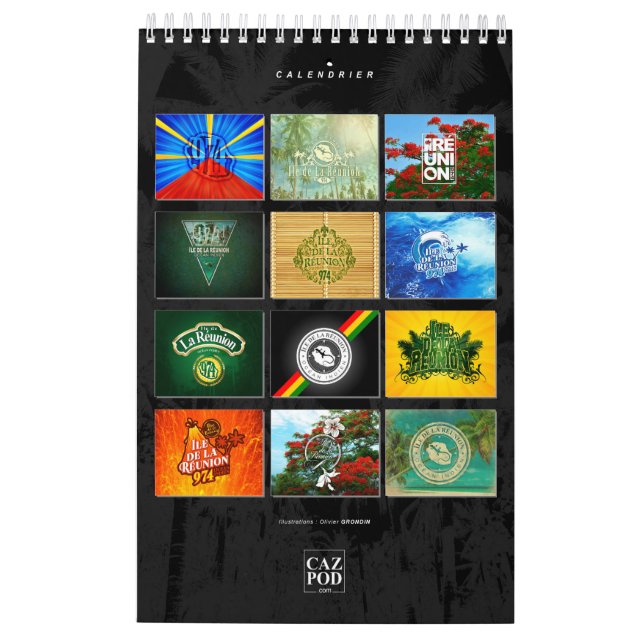 974 Insel Réunion Kalender (Rückseite)