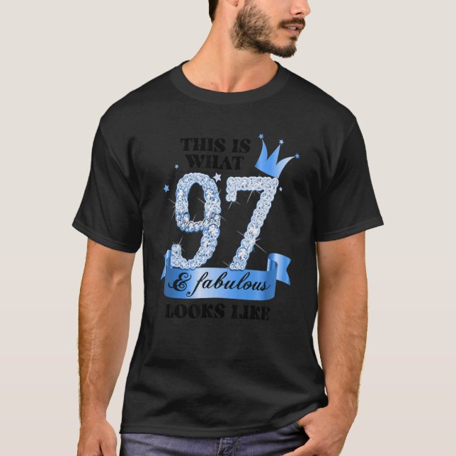 97 & Fabulous I Blue White Party Gruppe Candid Fot T-Shirt (Vorderseite)