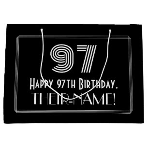 97. Geburtstag — Art Deco Inspiriert Look "97" & N Große Geschenktüte