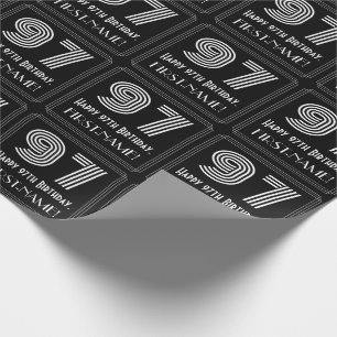 97. Geburtstag: Art Deco Inspiriert Look "97" w/ N Geschenkpapier