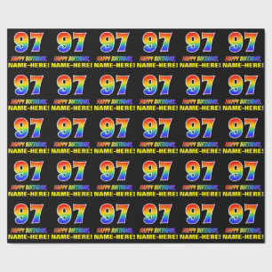 97. Geburtstag: Bold, Fun, Simple, Rainbow 97 Geschenkpapier