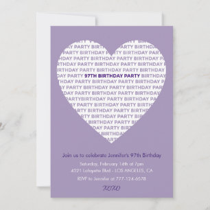 97. Geburtstag Einladung Typografie xoxo