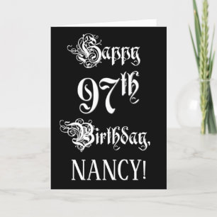 97. Geburtstag: Extravagant, elegant, Script + Ind Karte